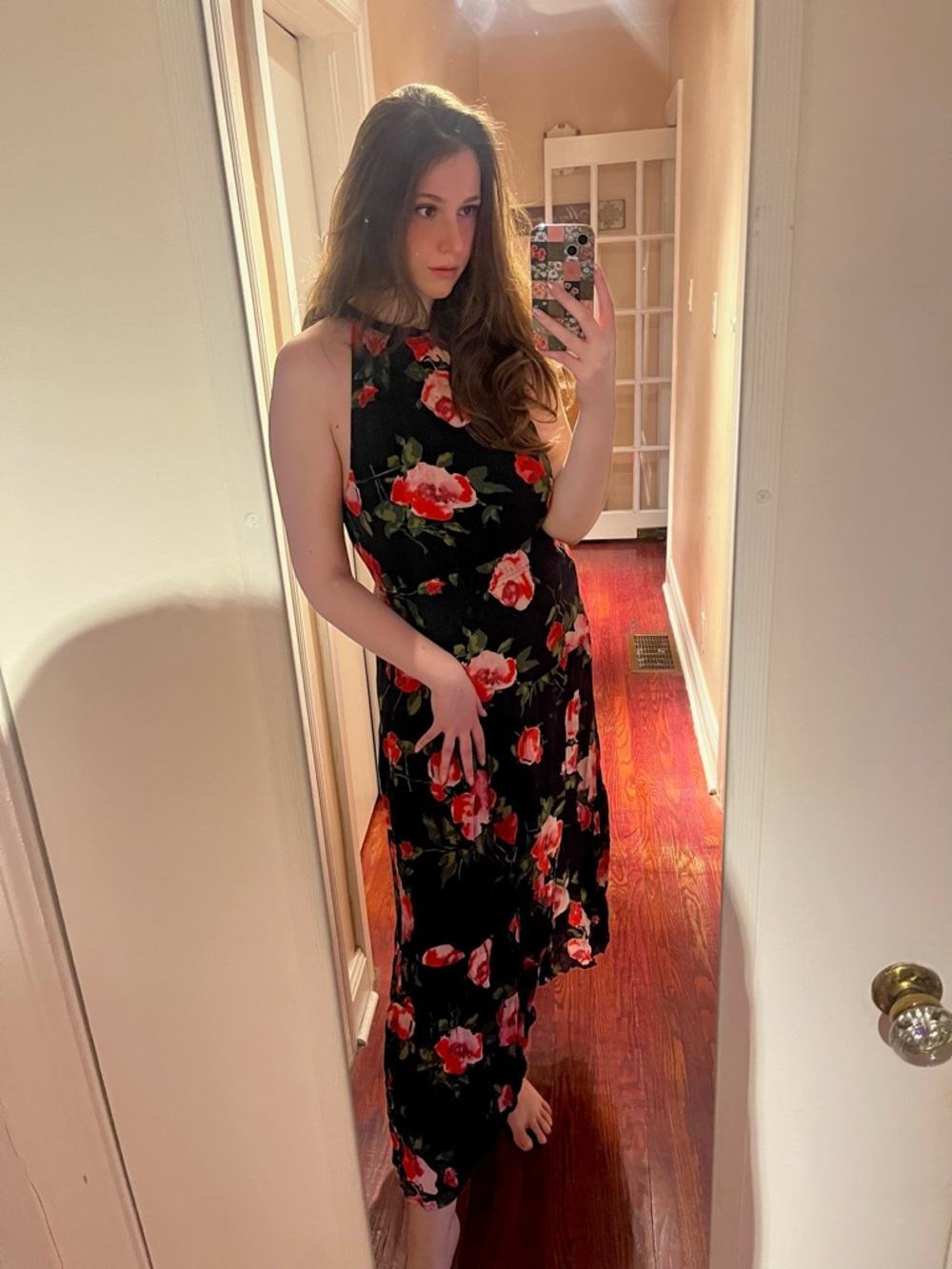 Aritzia Wilfred Effet Maxi Dress in Black Floral